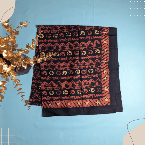 Batik Kerinci motif Umah Lahek, rumah adat tradisional yang kaya makna. Tersedia di batikkerinci.com.