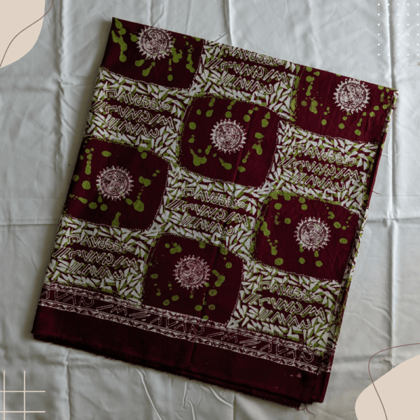 Batik bercak motif matahari dan tulisan Incung Sekepal Tanah Surga, batikkerinci.com.