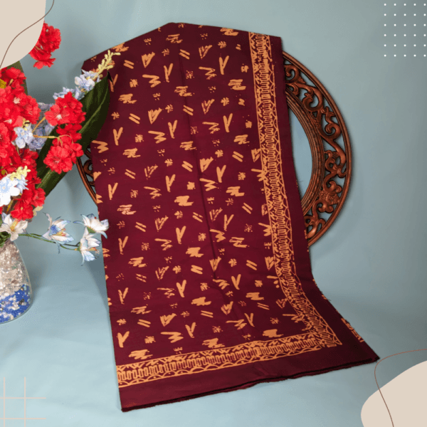 Batik Kerinci motif Bunga Asoka dan aksara Incung Itik Pulang Petang, elegan dan bermakna. Tersedia di batikkerinci.com.