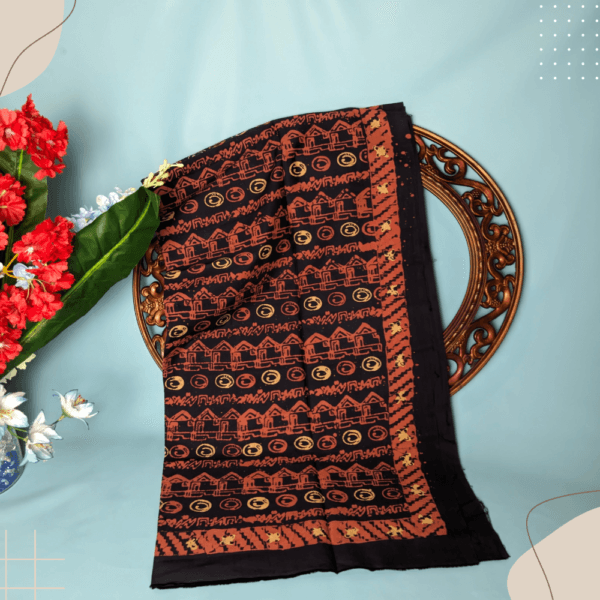 Batik Kerinci motif Umah Lahek, rumah adat tradisional yang kaya makna. Tersedia di batikkerinci.com.