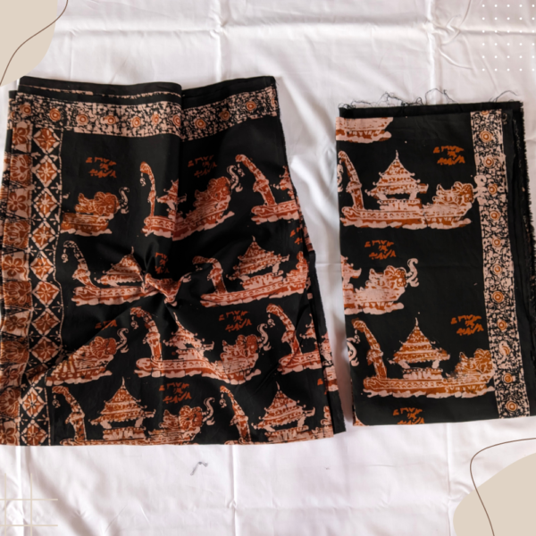 Batik motif Raflesia dan jangki dengan ponco pucuk rebung dan bis megalitik. belanja batik di batikkerinci.com